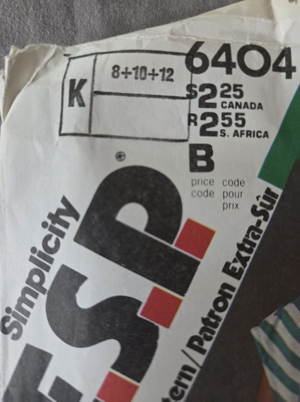 Simplicity ESP 6404 Sewing Pattern - Picture 2 of 3